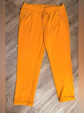 Golden Mustard Yellow Drawstring Jogger Pants